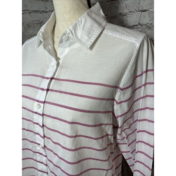 Pendleton‎ Pink Stripe White Long Sleeve Button Up Women’s Shirt Cotton S - Picture 2 of 4